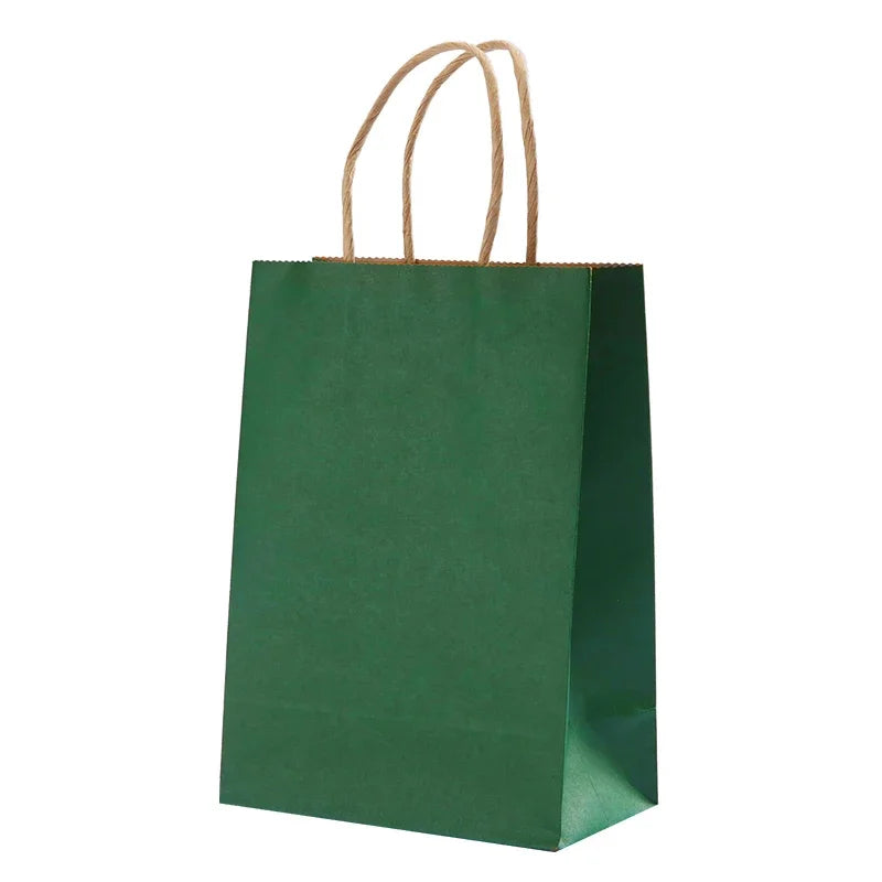 10 pcs Kraft Bag Paper Gift Bags,Reusable,Grocery Shopping Bags for Packaging Craft Gifts Wedding Business Retail Party Bags
