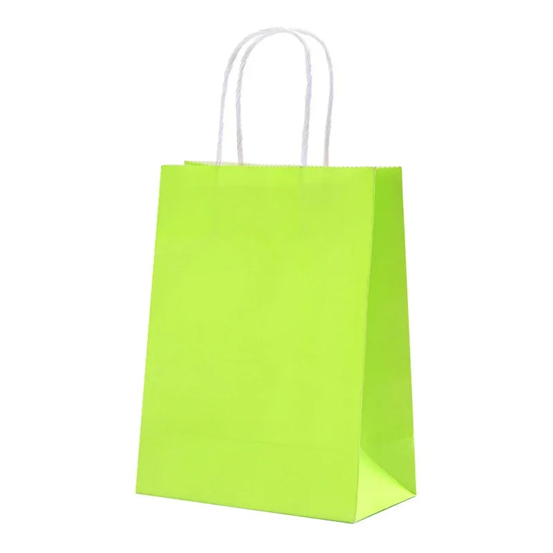 10 pcs Kraft Bag Paper Gift Bags,Reusable,Grocery Shopping Bags for Packaging Craft Gifts Wedding Business Retail Party Bags