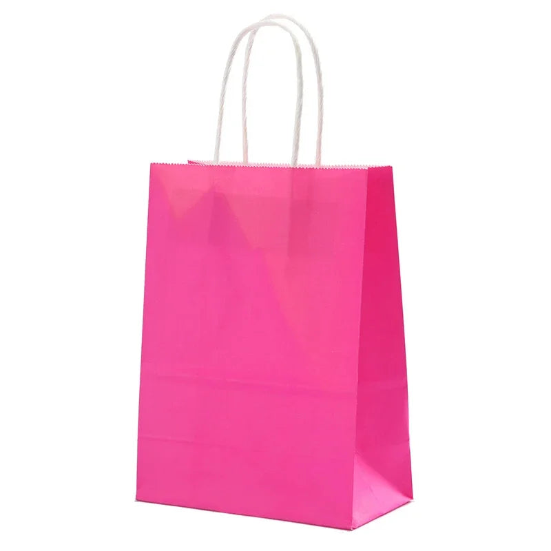 10 pcs Kraft Bag Paper Gift Bags,Reusable,Grocery Shopping Bags for Packaging Craft Gifts Wedding Business Retail Party Bags